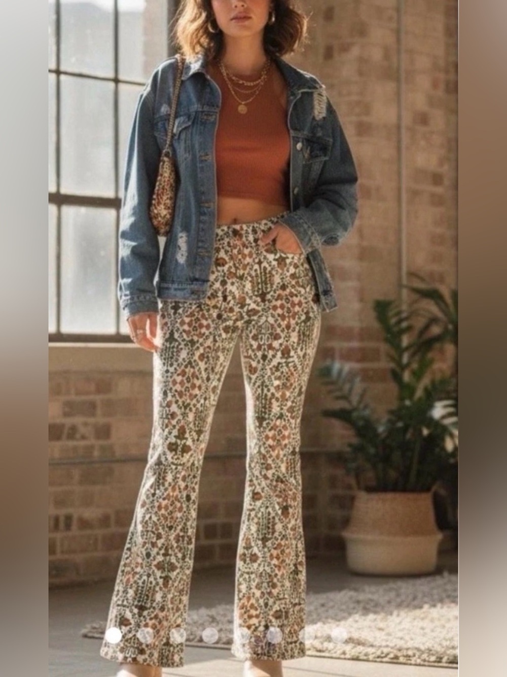 WRANGLER CROSS STITCH PATTERN HIGH RISE FIERCE FLARE JEANS FREE PEOPLE WESTERN